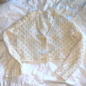 Zara cropped cream knit cardigan (size 13-14)